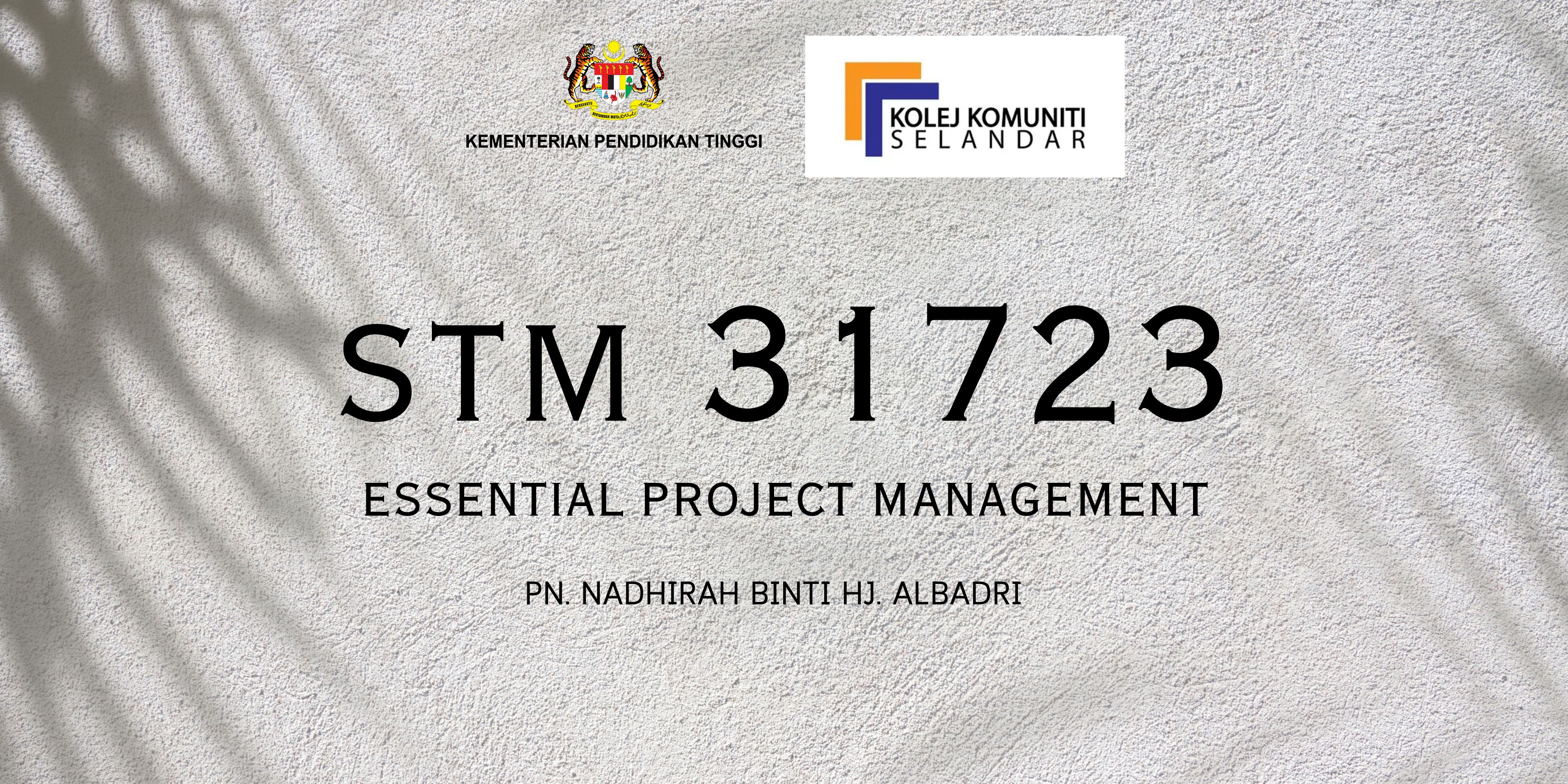STM 31723 ESSENTIAL PROJECT MANAGEMENT